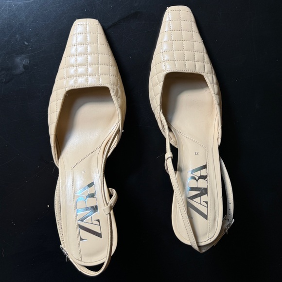Zara Quilted Slingback Kitten Heel - Picture 5 of 7